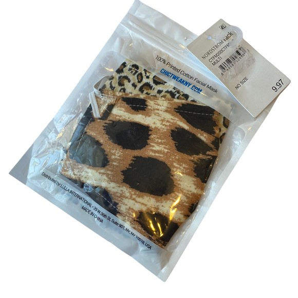 Chic Tweak Cotton Animal Print Face Masks Set of 2 NWT - Picture 1 of 3